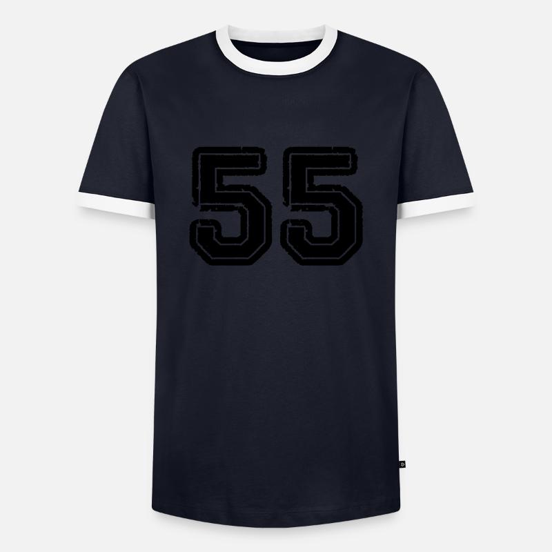55 - Männer Kontrast-T-Shirt - Navy/Weiß 