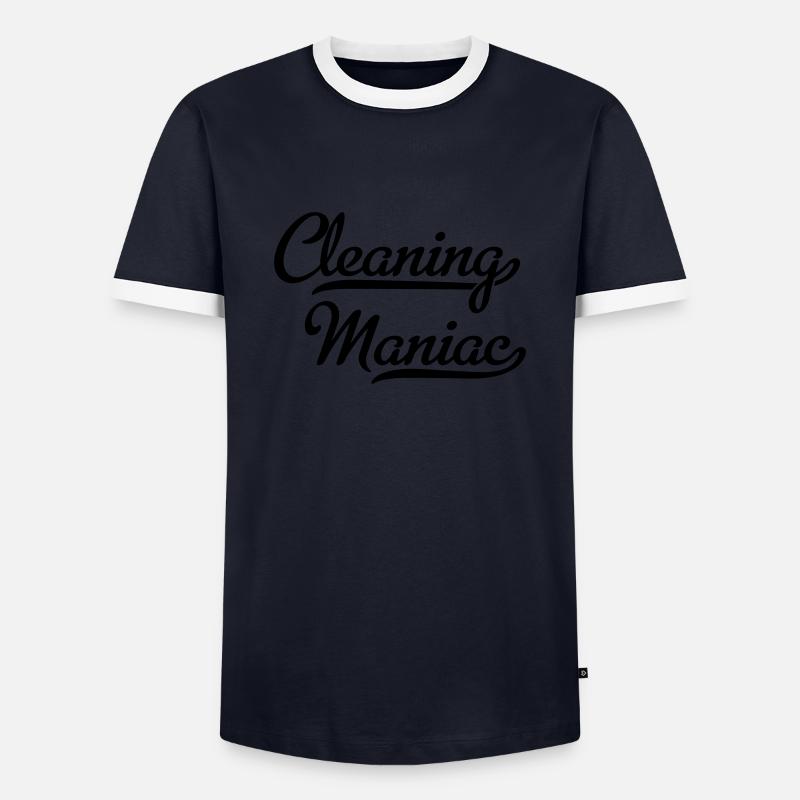 Cleaning devil - Men's Ringer Shirt - navy/white