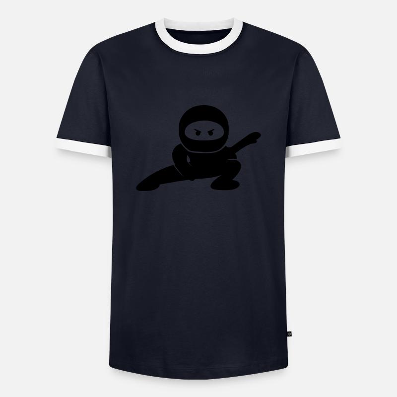Ninja Comic - Men's Ringer Shirt - navy/white 