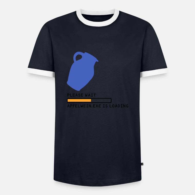 Bembel Loading please wait - Men's Ringer Shirt - navy/white 