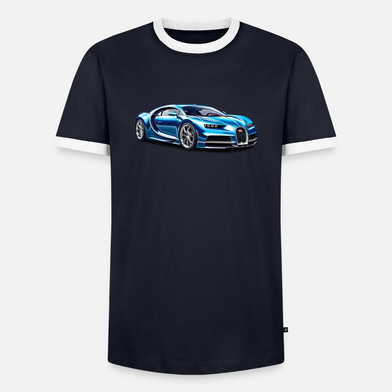 Hypercar Chiron - Männer Kontrast-T-Shirt - Navy/Weiß 