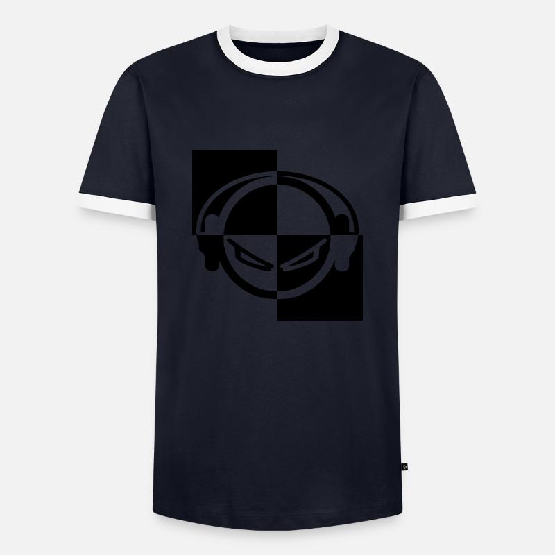 DJ - Men's Ringer Shirt - navy/white