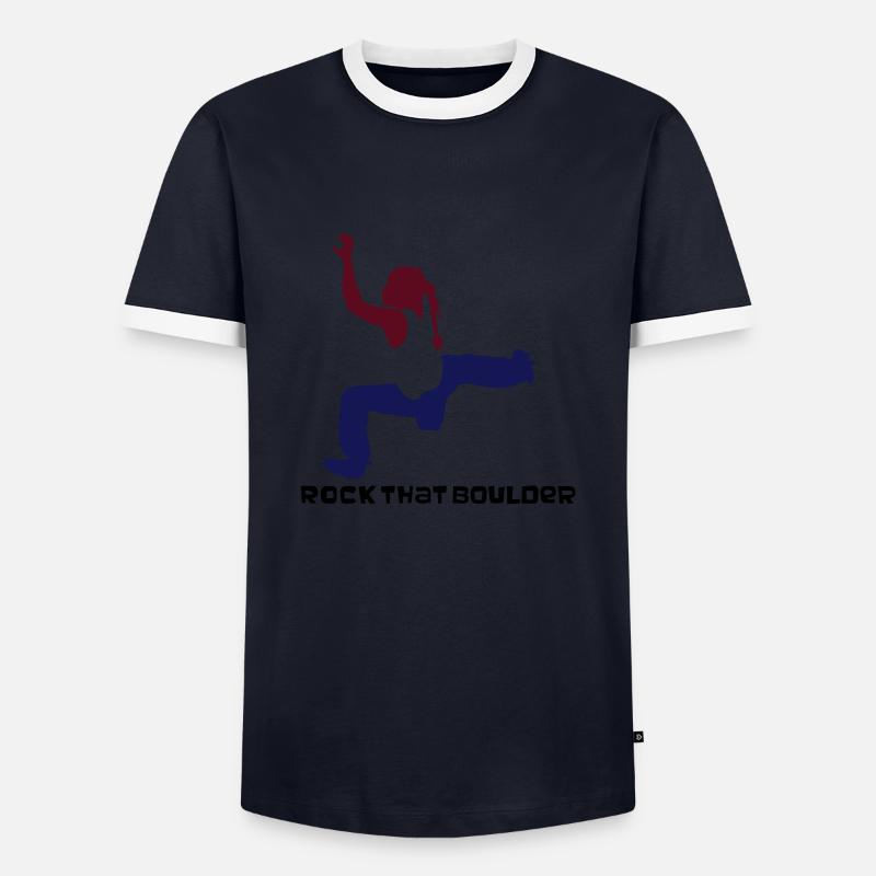 bouldermaedchen - Männer Kontrast-T-Shirt - Navy/Weiß