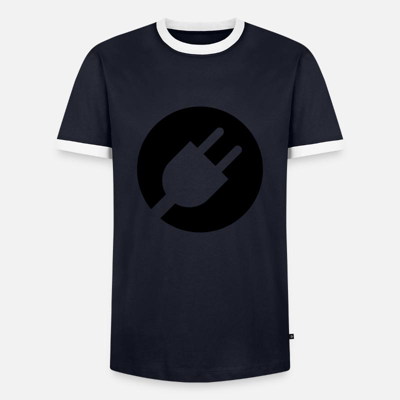 Stecker - Männer Kontrast-T-Shirt - Navy/Weiß 