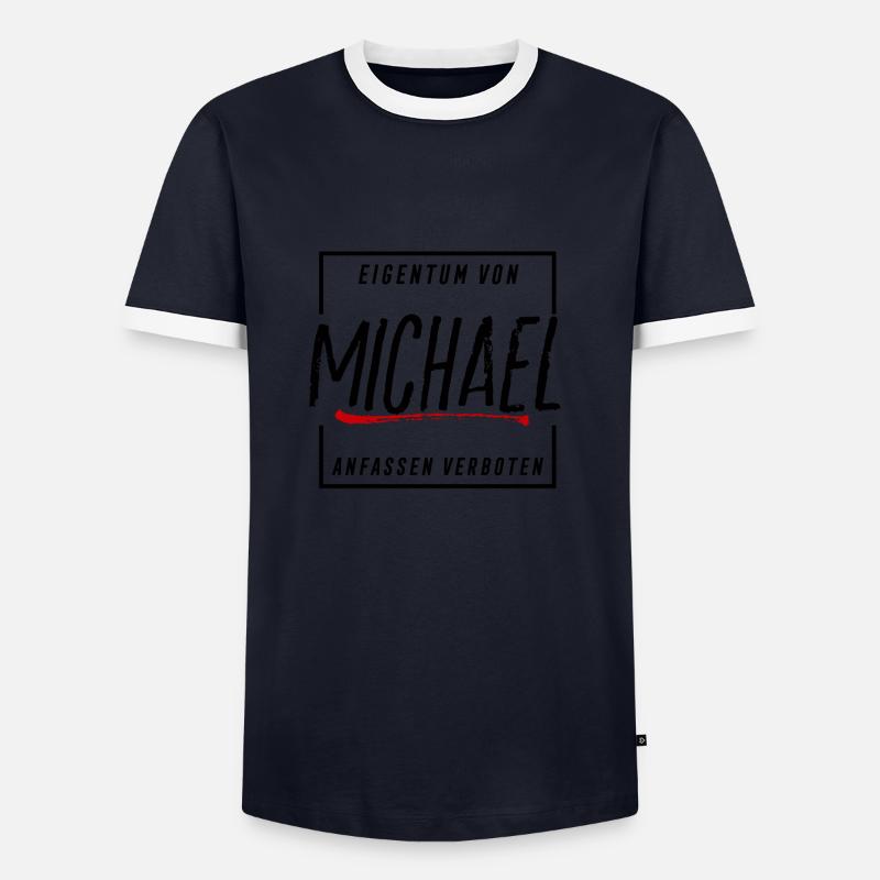 Michael - Männer Kontrast-T-Shirt - Navy/Weiß 