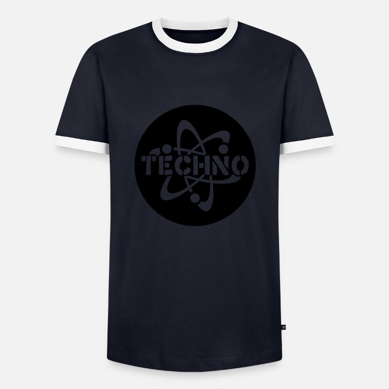 Techno__V005 - Men's Ringer Shirt - navy/white