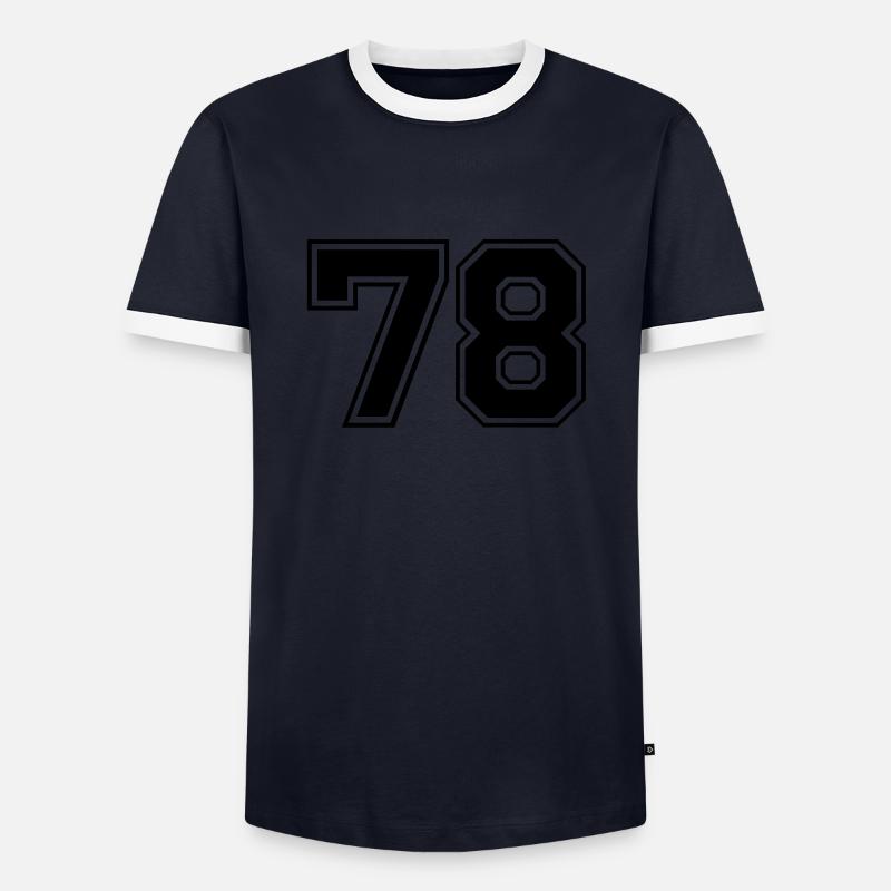 78 - Männer Kontrast-T-Shirt - Navy/Weiß 