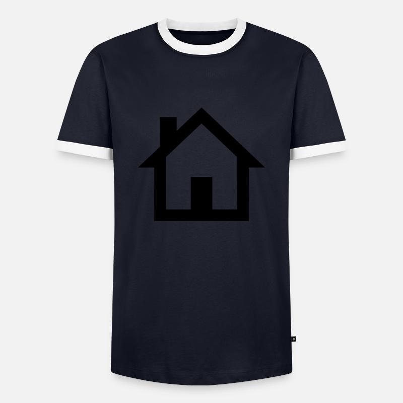 Haus - Männer Kontrast-T-Shirt - Navy/Weiß