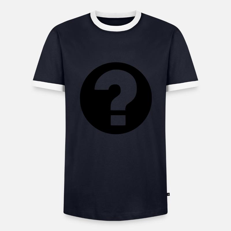 fragezeichen - Männer Kontrast-T-Shirt - Navy/Weiß 