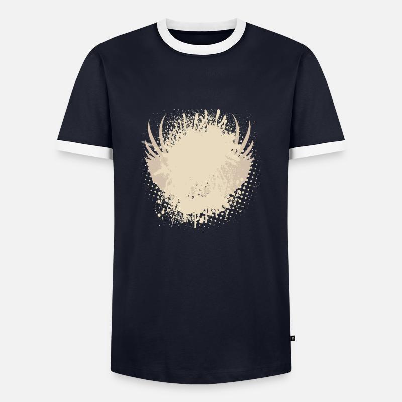Vector background eu - Men's Ringer Shirt - navy/white 