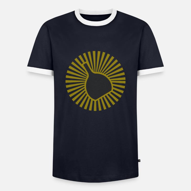 Bocksbeutel Beams - Männer Kontrast-T-Shirt - Navy/Weiß