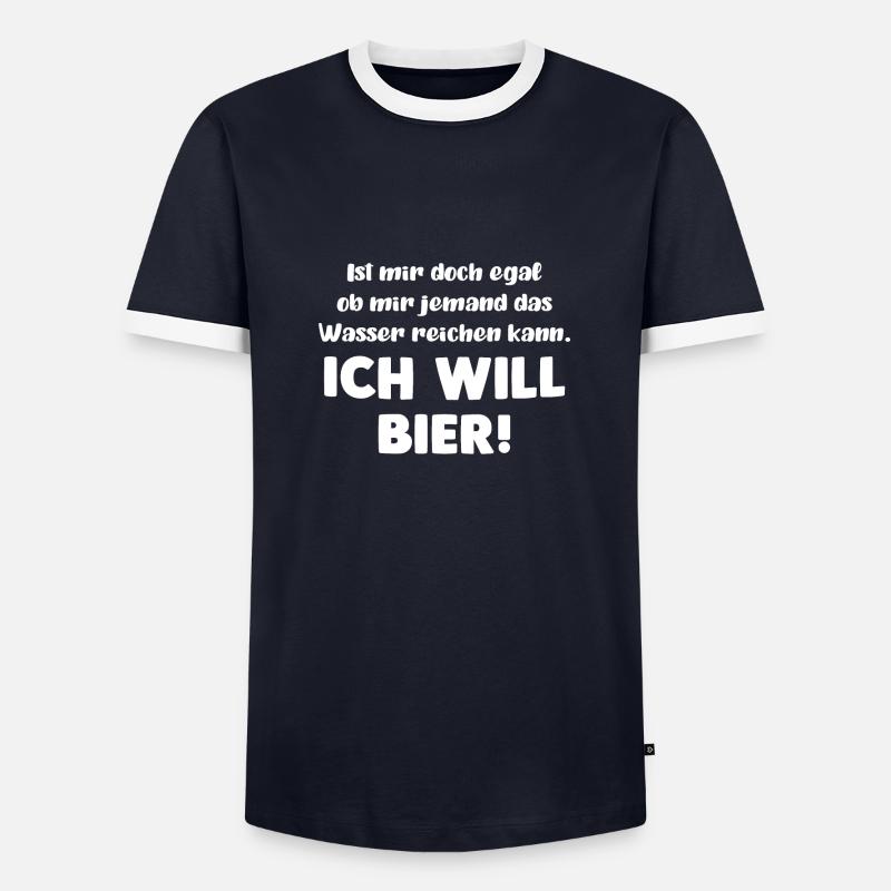 Ich will Bier! - Männer Kontrast-T-Shirt - Navy/Weiß 
