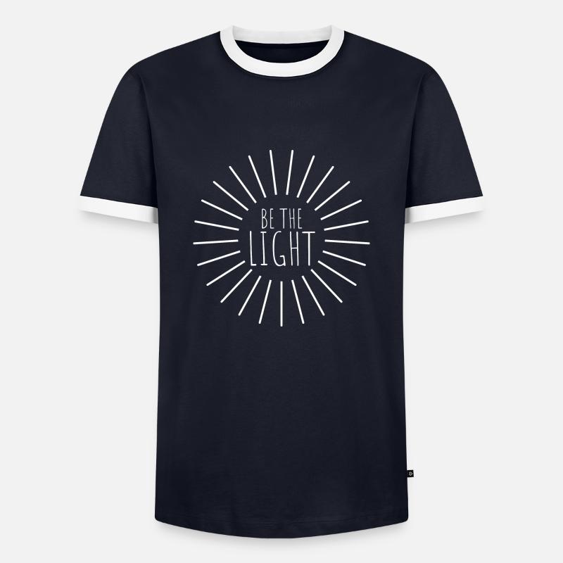 be the light - Männer Kontrast-T-Shirt - Navy/Weiß 