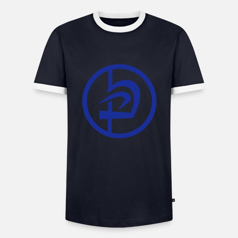 kravmagax_circle_vec_1 de - Männer Kontrast-T-Shirt - Navy/Weiß 