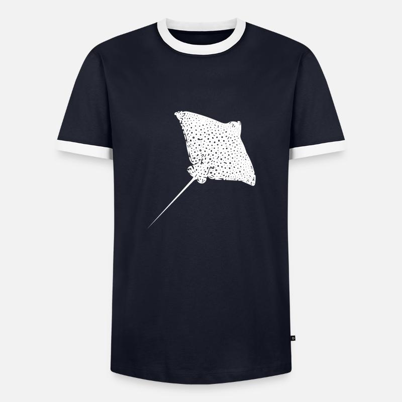Eagle rays - Men's Ringer Shirt - navy/white