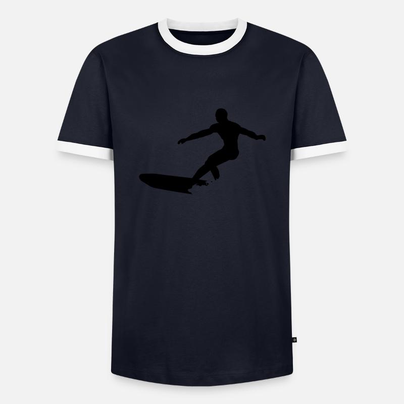 surf - Männer Kontrast-T-Shirt - Navy/Weiß 
