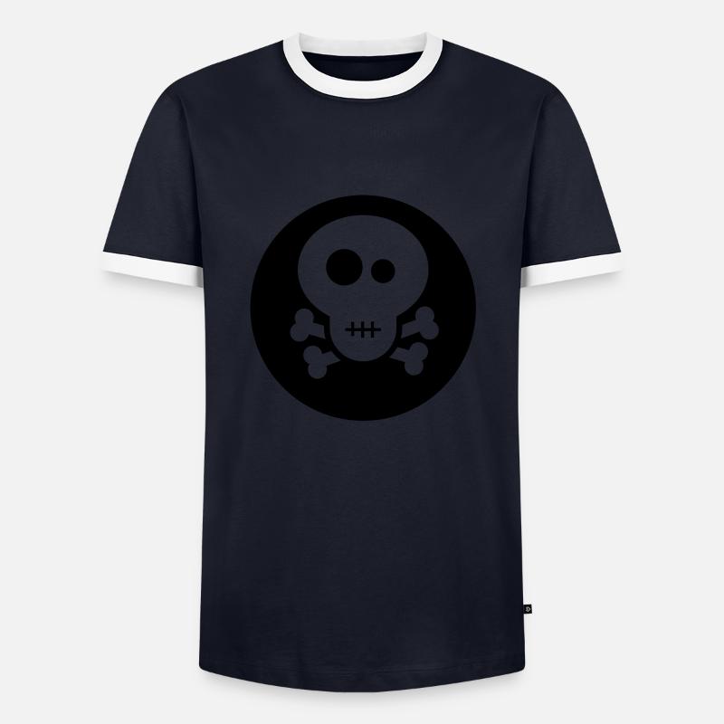 Fancy Skull - Männer Kontrast-T-Shirt - Navy/Weiß
