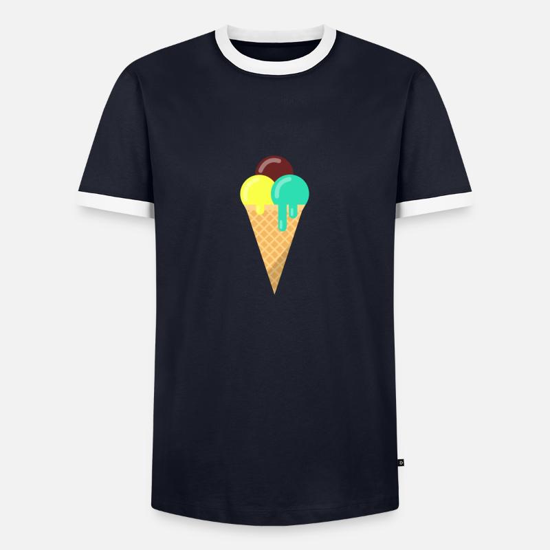 Eiscreme - Männer Kontrast-T-Shirt - Navy/Weiß 
