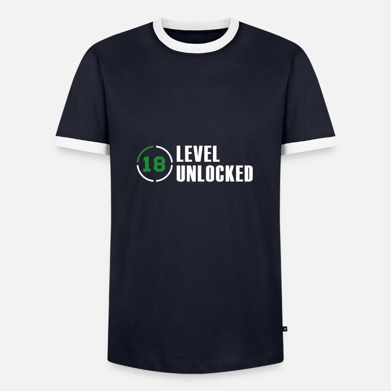 18 Level Unlocked Nerd Geschenk - Männer Kontrast-T-Shirt - Navy/Weiß 