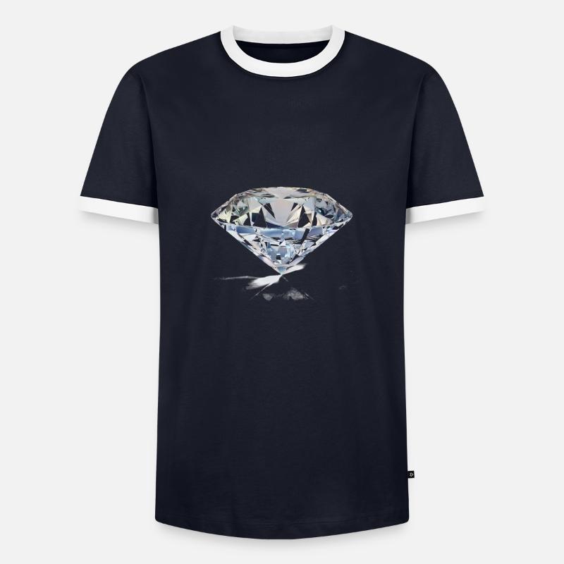 diamant - Männer Kontrast-T-Shirt - Navy/Weiß