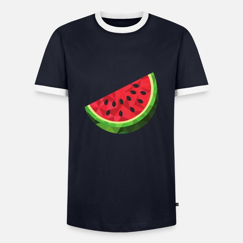 Pastèque pastèque - T-shirt contrasté Homme - marine/blanc 