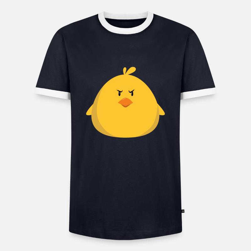 Angry Chick - Men's Ringer Shirt - navy/white 