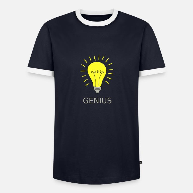 Light bulb Genius - Men's Ringer Shirt - navy/white 
