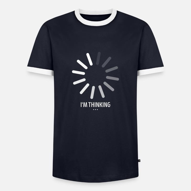 I`m thinking loading Geschenk - Männer Kontrast-T-Shirt - Navy/Weiß 