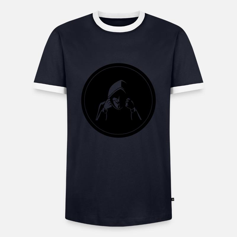 anonymous - Men's Ringer Shirt - navy/white 