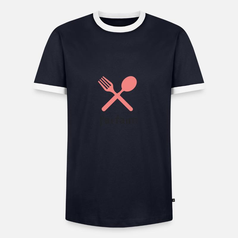 Ich bin hungrig. - Männer Kontrast-T-Shirt - Navy/Weiß 