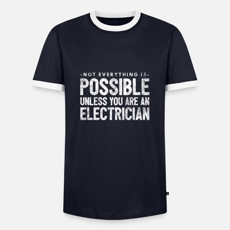 Elektriker Strom Elektrik Beruf Geschenk - Männer Kontrast-T-Shirt - Navy/Weiß 