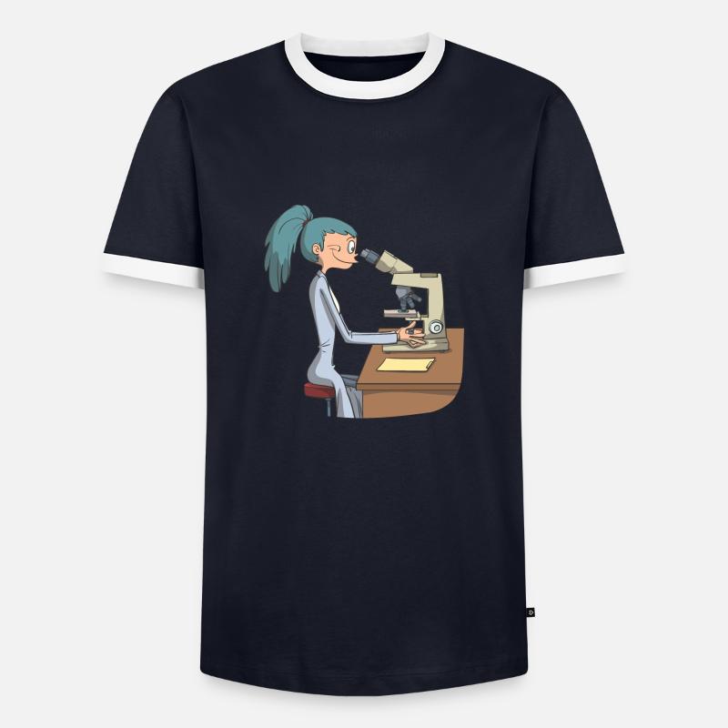 Biomedical science microscope - Men's Ringer Shirt - navy/white