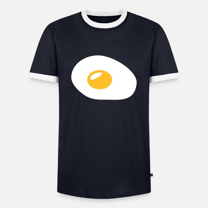 Spiegelei - Männer Kontrast-T-Shirt - Navy/Weiß 