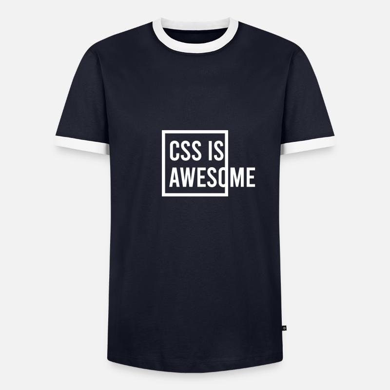 CSS is Awesome - Men's Ringer Shirt - navy/white 
