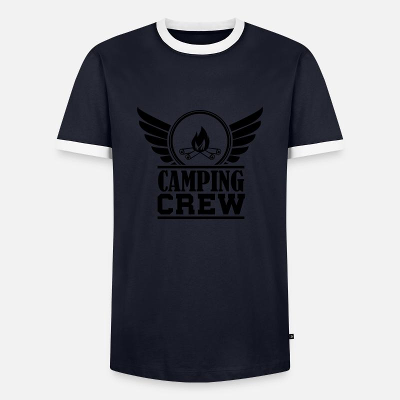 camping__crew - Männer Kontrast-T-Shirt - Navy/Weiß