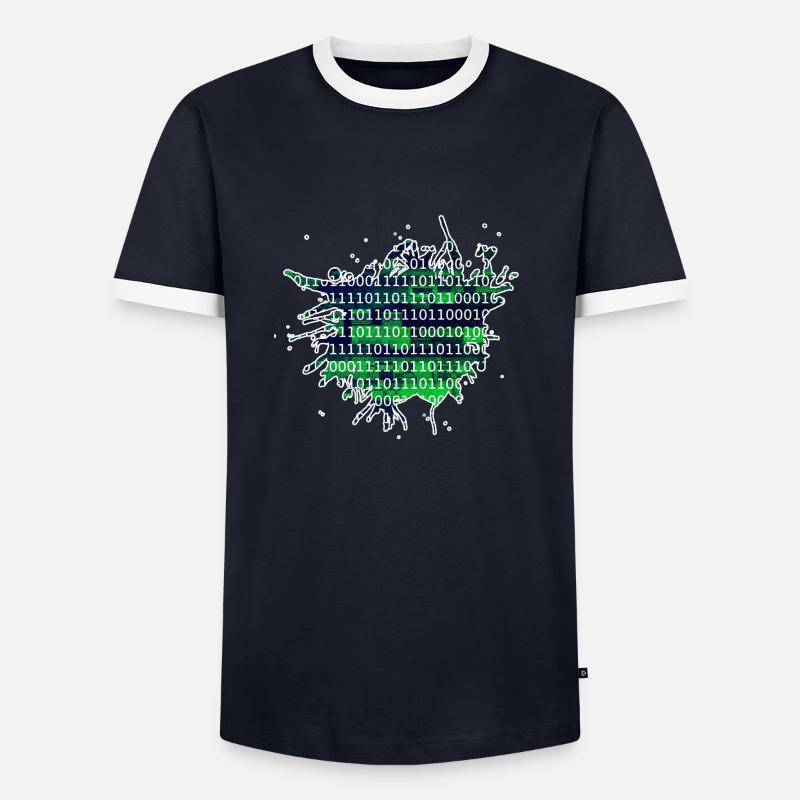 Binary - Men's Ringer Shirt - navy/white