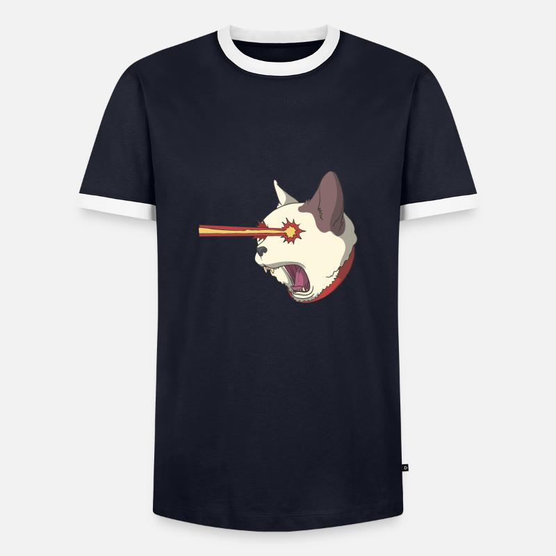 Cathode cat tomcat laser - Men's Ringer Shirt - navy/white