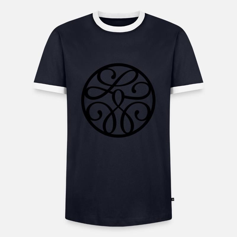 Muster - Männer Kontrast-T-Shirt - Navy/Weiß 
