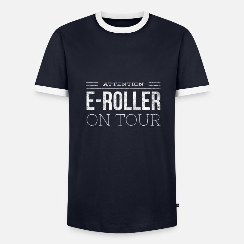 Escooter e-scooter gift 1 - Men's Ringer Shirt - navy/white