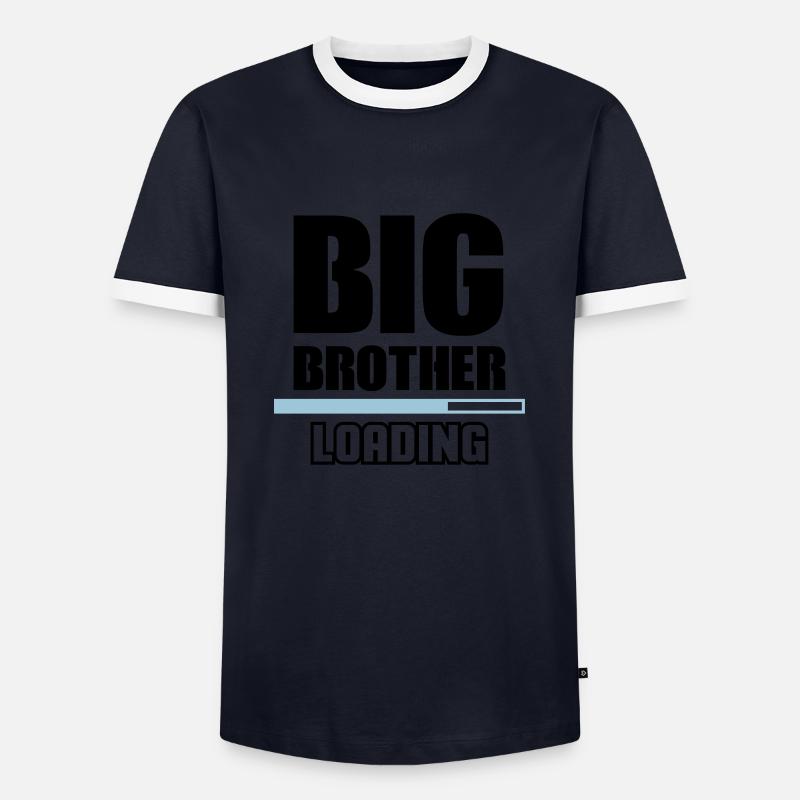 big brother loading 2 - Men's Ringer Shirt - navy/white