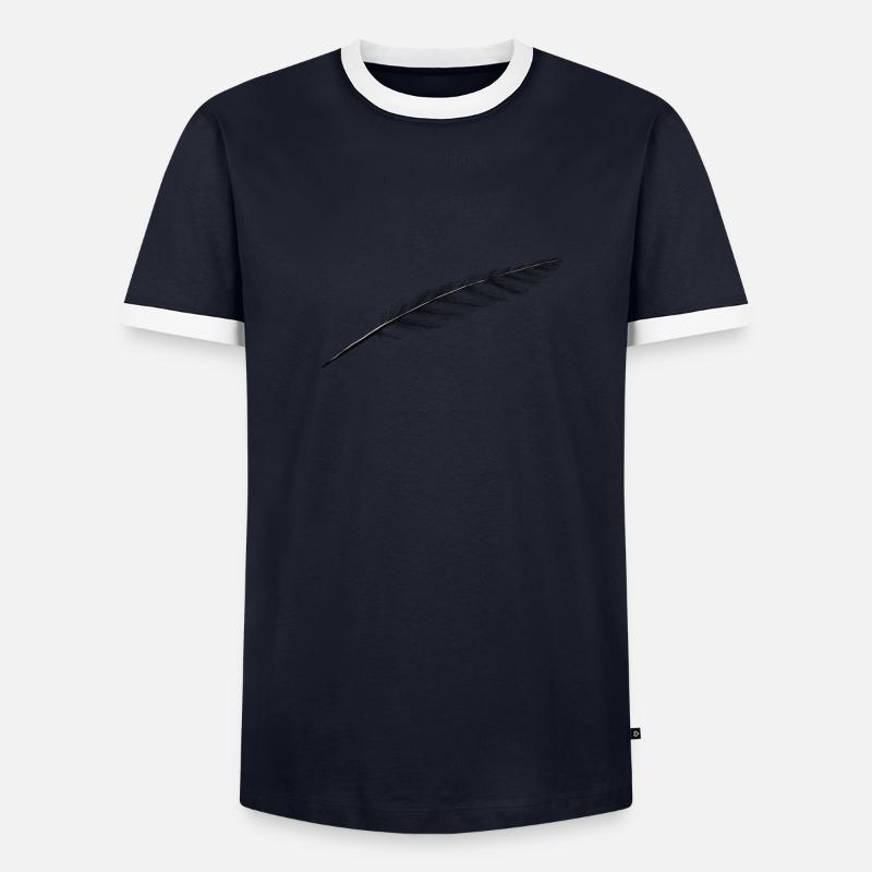 Feather of course - Men's Ringer Shirt - navy/white 