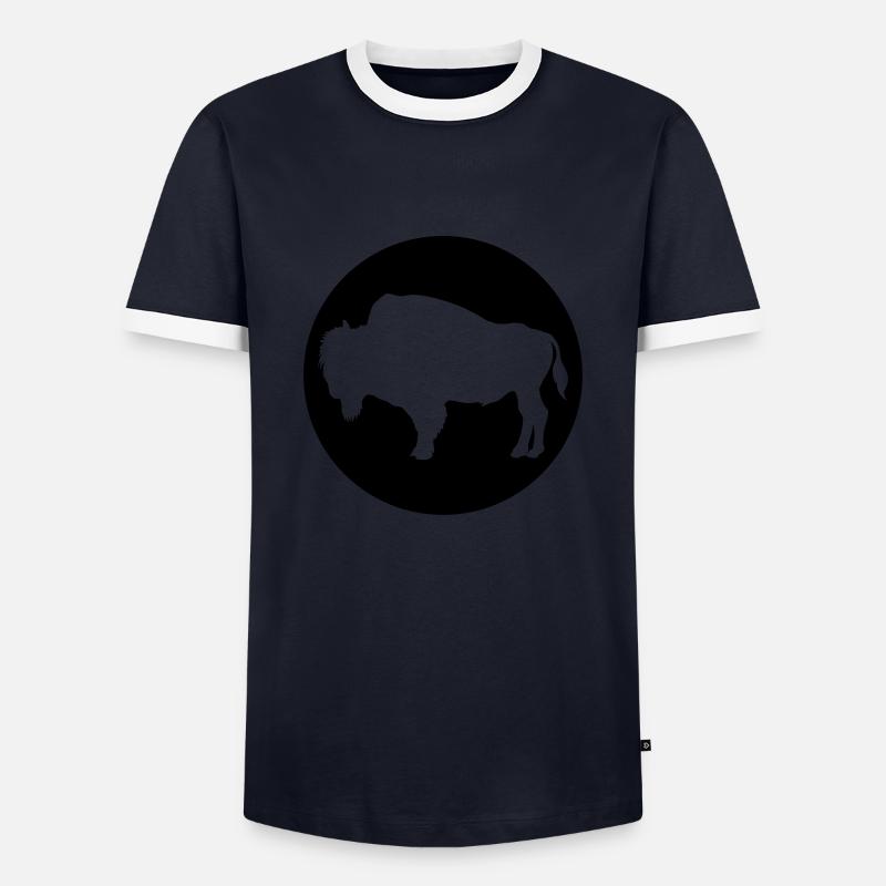 bison - Men's Ringer Shirt - navy/white 