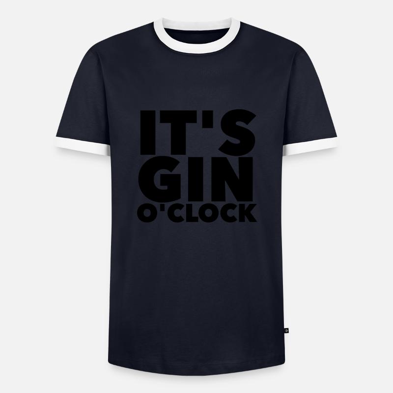It's gin o'clock - Men's Ringer Shirt - navy/white 