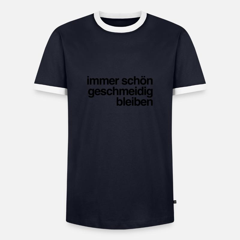 always stay supple - Men's Ringer Shirt - navy/white 