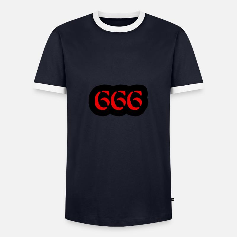 666 - Männer Kontrast-T-Shirt - Navy/Weiß