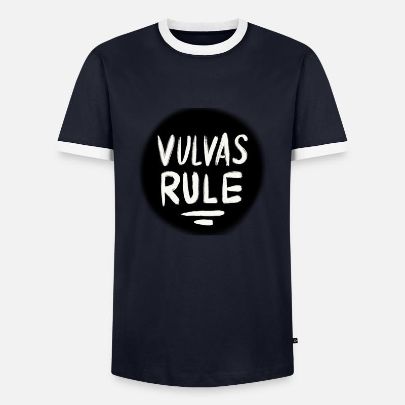 VULVAS RULE! - Männer Kontrast-T-Shirt - Navy/Weiß