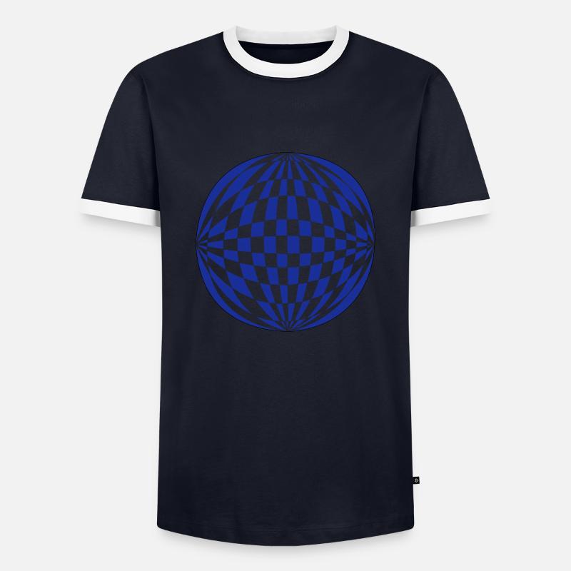 3D sphere - Men's Ringer Shirt - navy/white