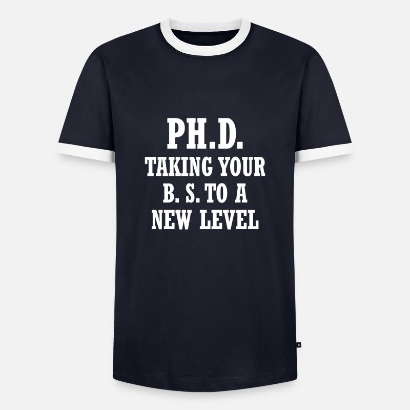 Doctoral PhD student degree - Men's Ringer Shirt - navy/white 