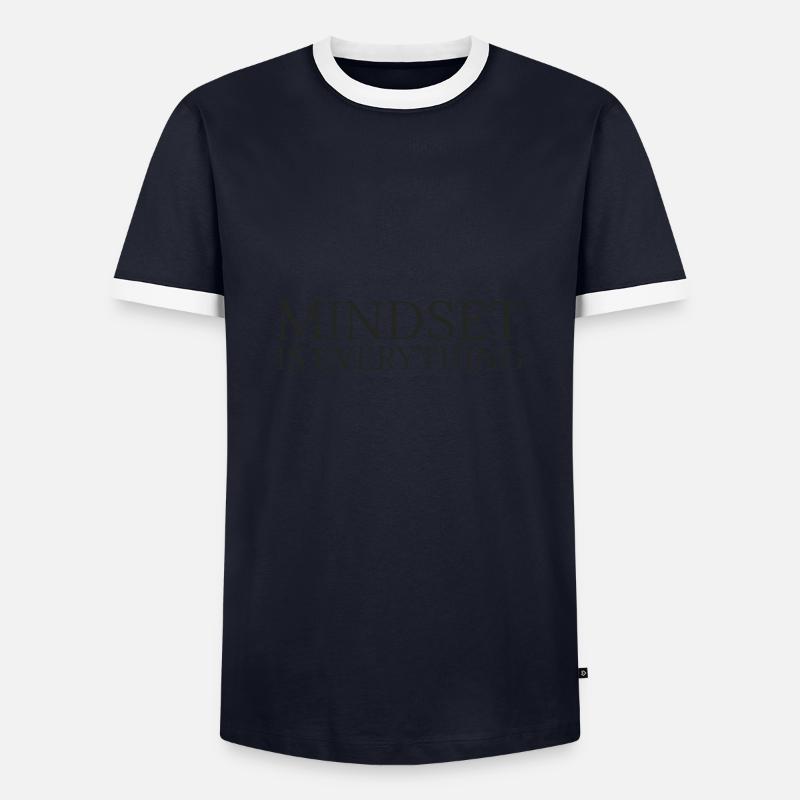 Mindset is everything - Männer Kontrast-T-Shirt - Navy/Weiß 