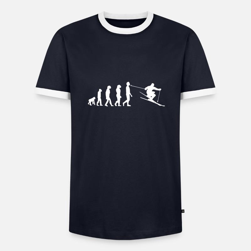 ÉVOLUTION SKI - T-shirt contrasté Homme - marine/blanc 